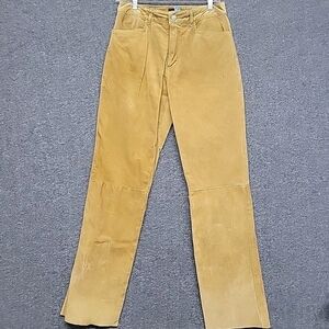 Vintage Brown 100% Leather, Suede  Straight Leg Jeans Jou Jou Skins Size 11/12